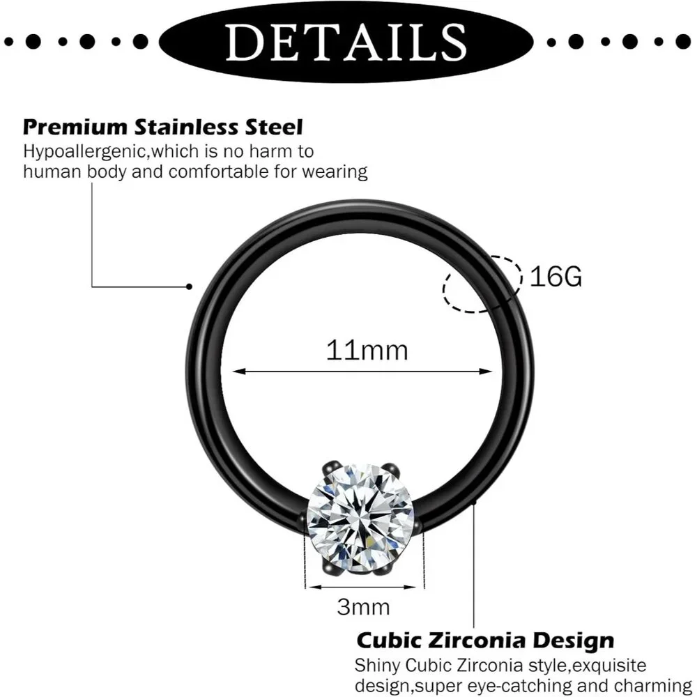 20-30 Pcs Septum Rings 16G Septum Jewelry - Surgical Steel Piercings Horseshoe H - Picture 2 of 7